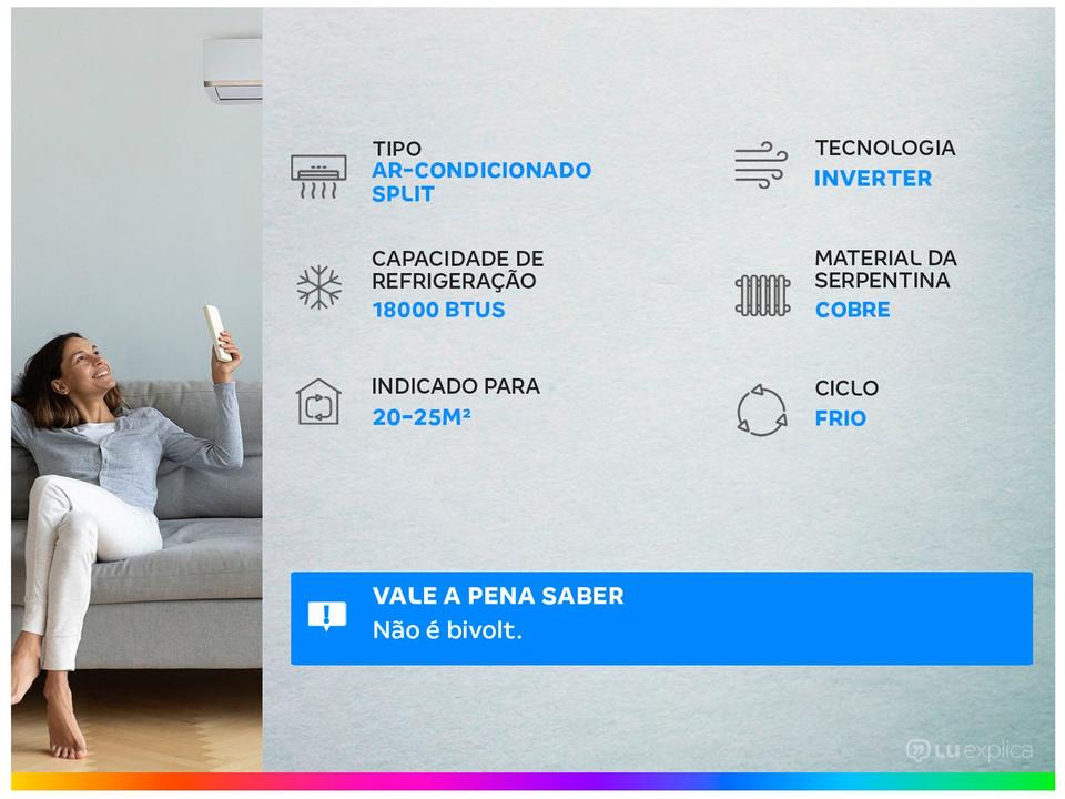 Ar-condicionado Split Agratto Inverter 18.000 BTUs Frio LCST18F-02I - 2