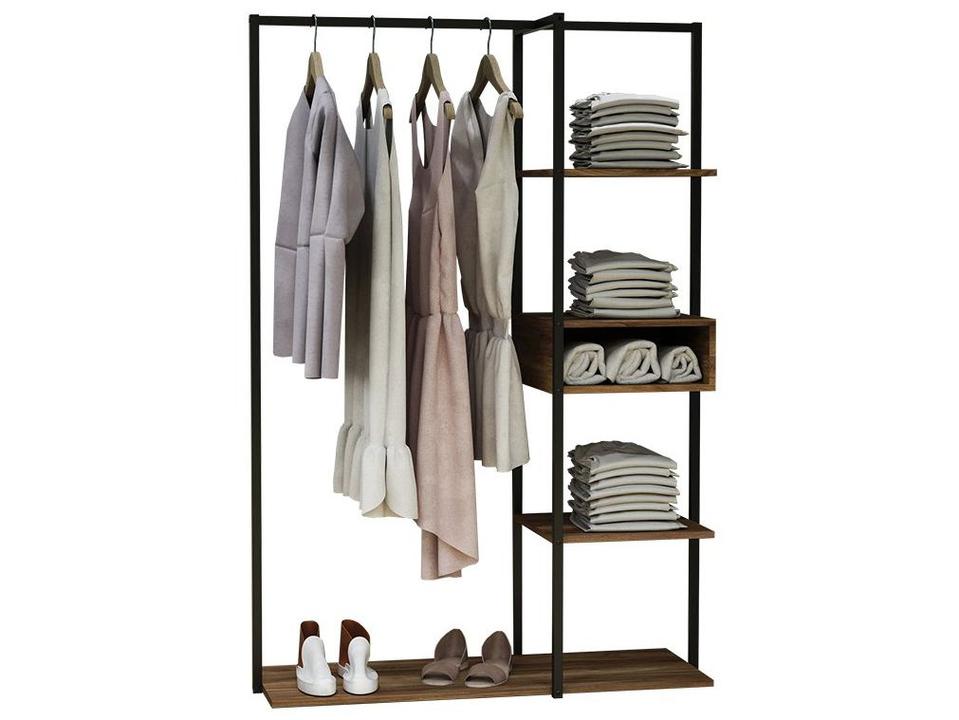 Arara de Roupas de Madeira Preto Multivisão Urbana - 3