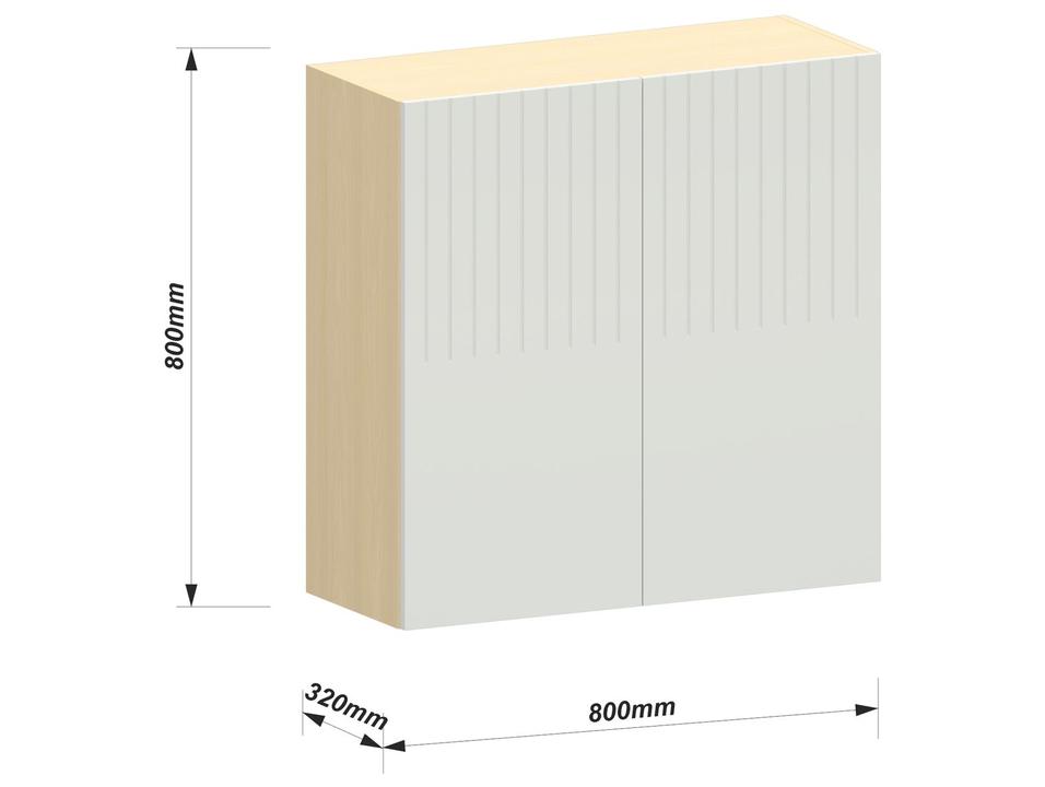 Armário de Cozinha Aéreo MDF Luciane Aura 2 Portas 80x80cm - 1