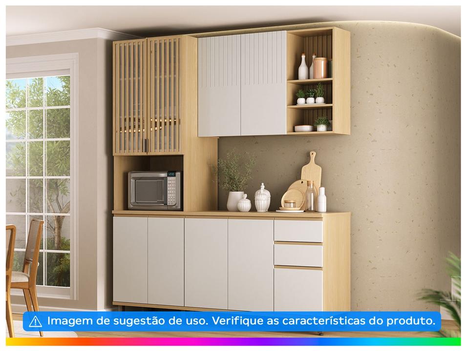 Armário de Cozinha Aéreo MDF Luciane Aura 2 Portas 80x80cm - 3