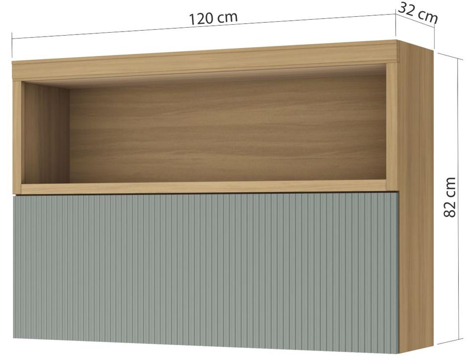 Armário de Cozinha Aéreo MDF Nesher Marquesa 1 Porta 120x82cm - 1
