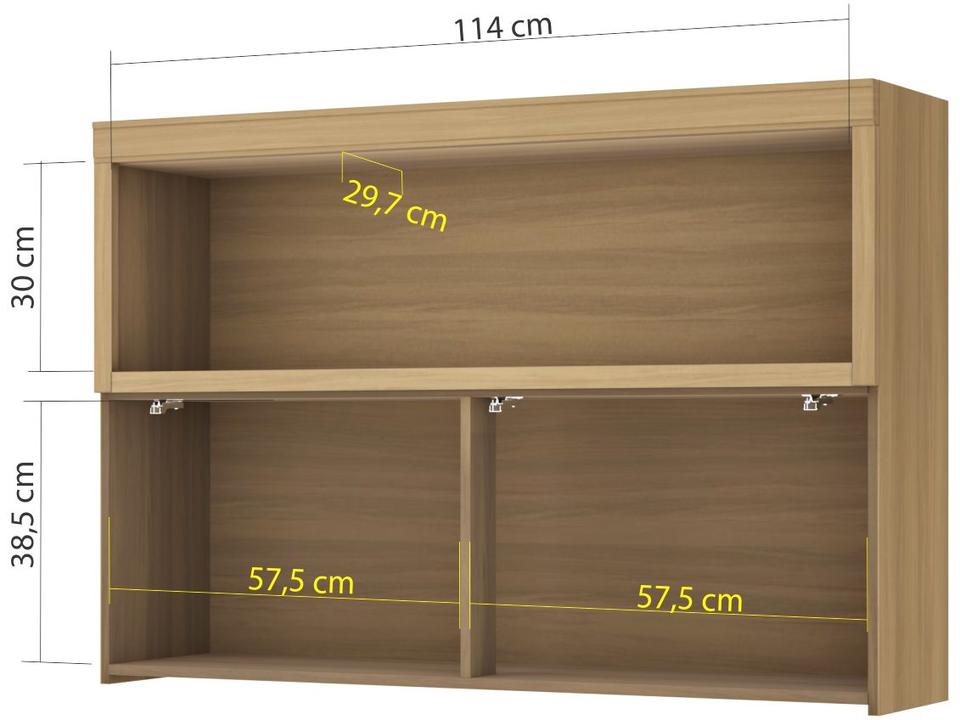 Armário de Cozinha Aéreo MDF Nesher Marquesa 1 Porta 120x82cm - 2