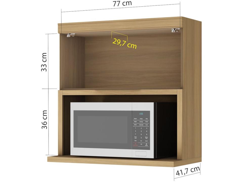 Armário de Cozinha Aéreo MDF Nesher Marquesa 1 Porta 80x82cm - 2
