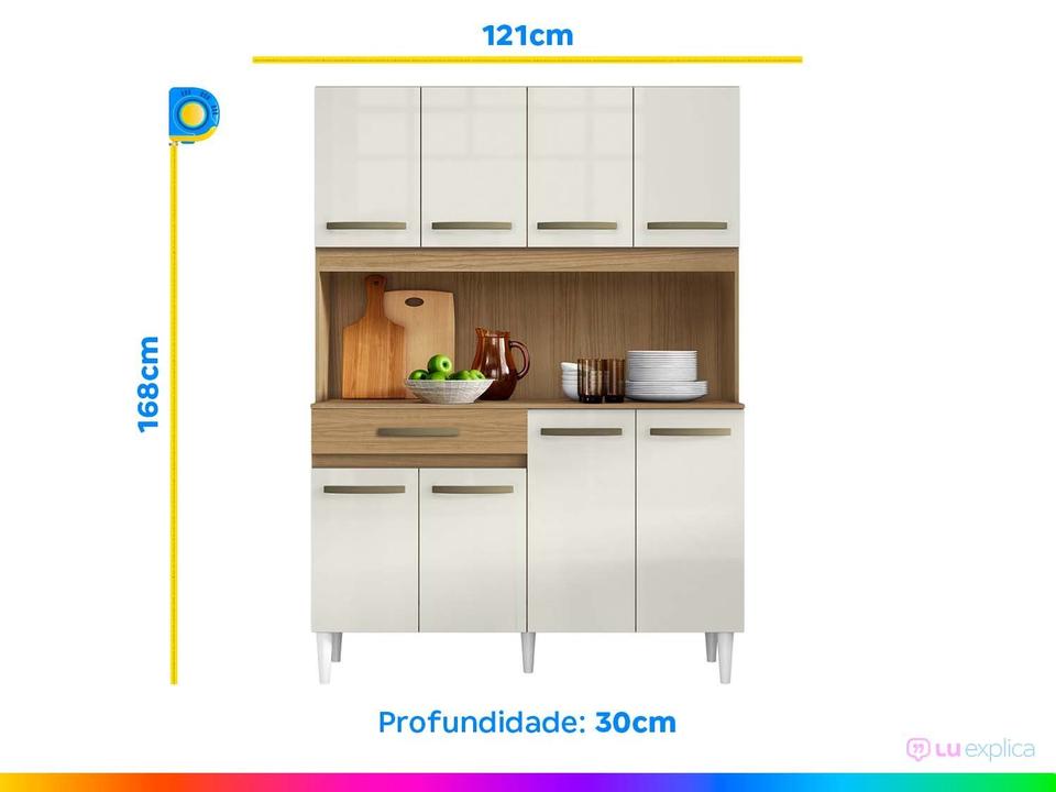 Armário de Cozinha Compacta Aramóveis Cleo 8 Portas - 2