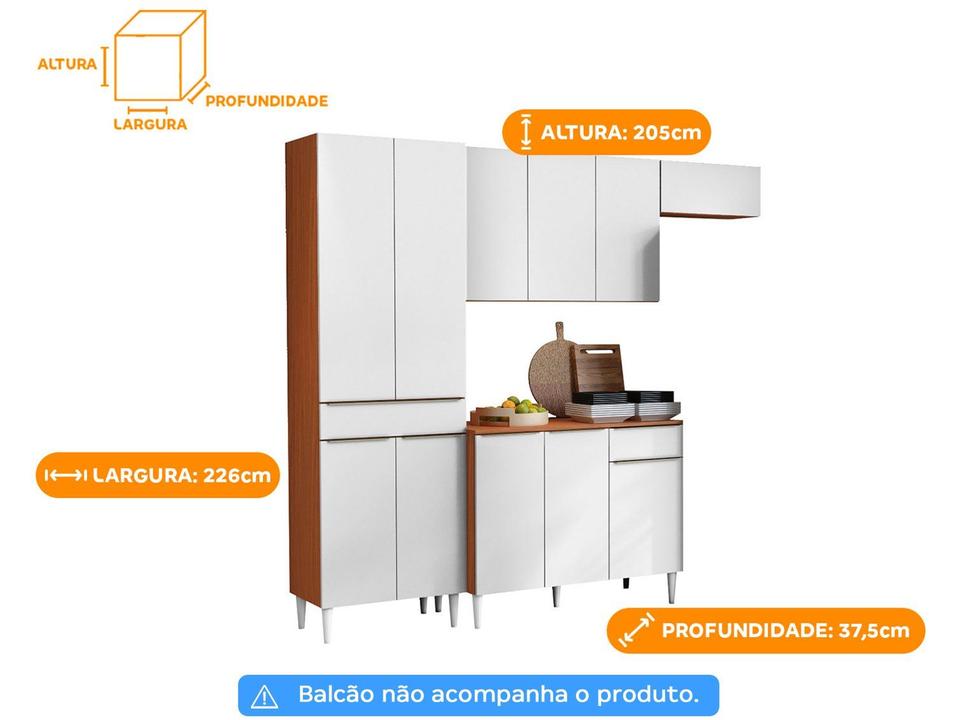 Armário de Cozinha Compacta Aramóveis Prime 8 Portas 1 Gaveta - 3