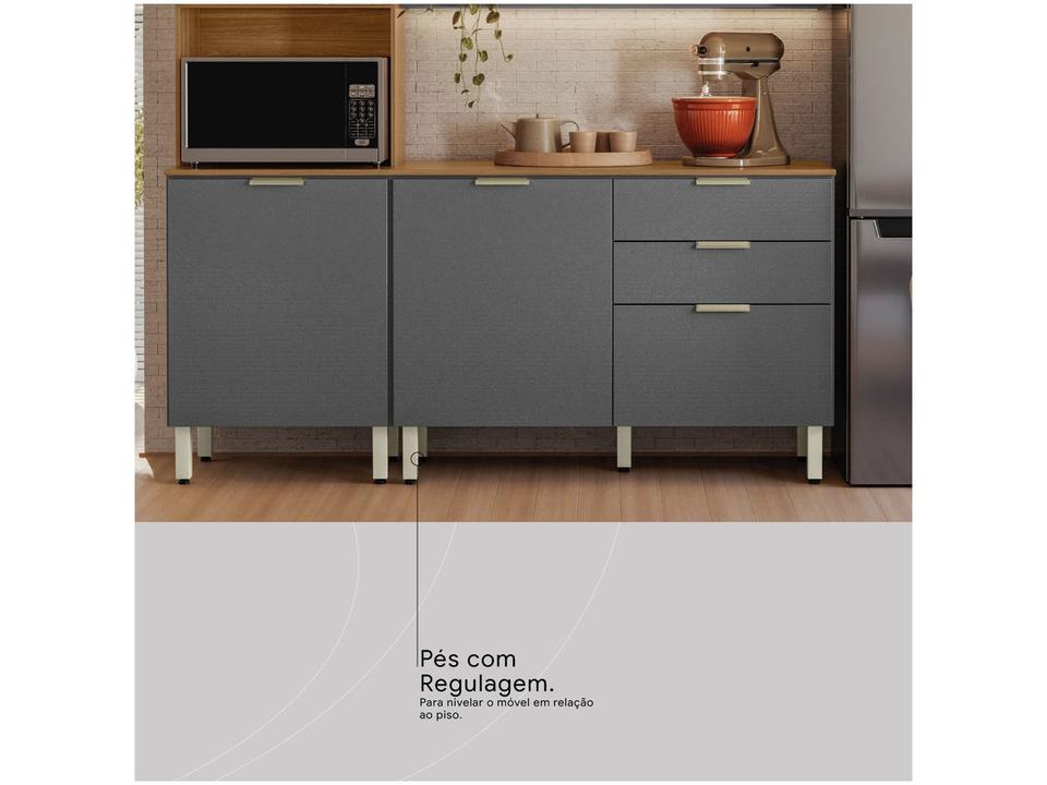 Armário de Cozinha Compacta Demóbile Alba com Balcão 8 Portas 2 Gavetas - 8