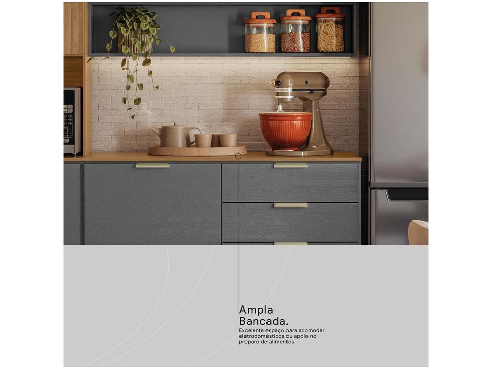 Armário de Cozinha Compacta Demóbile Alba com Balcão 8 Portas 2 Gavetas - 5