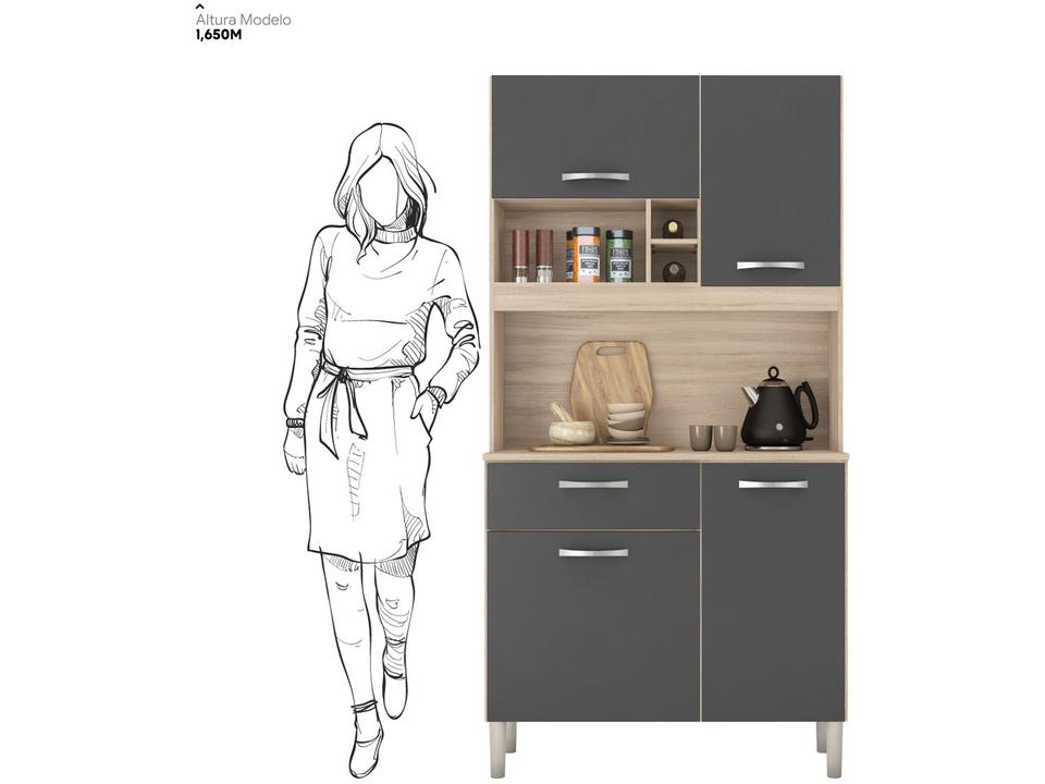 Armário de Cozinha Compacta Demobile Malta 4 Portas - 12