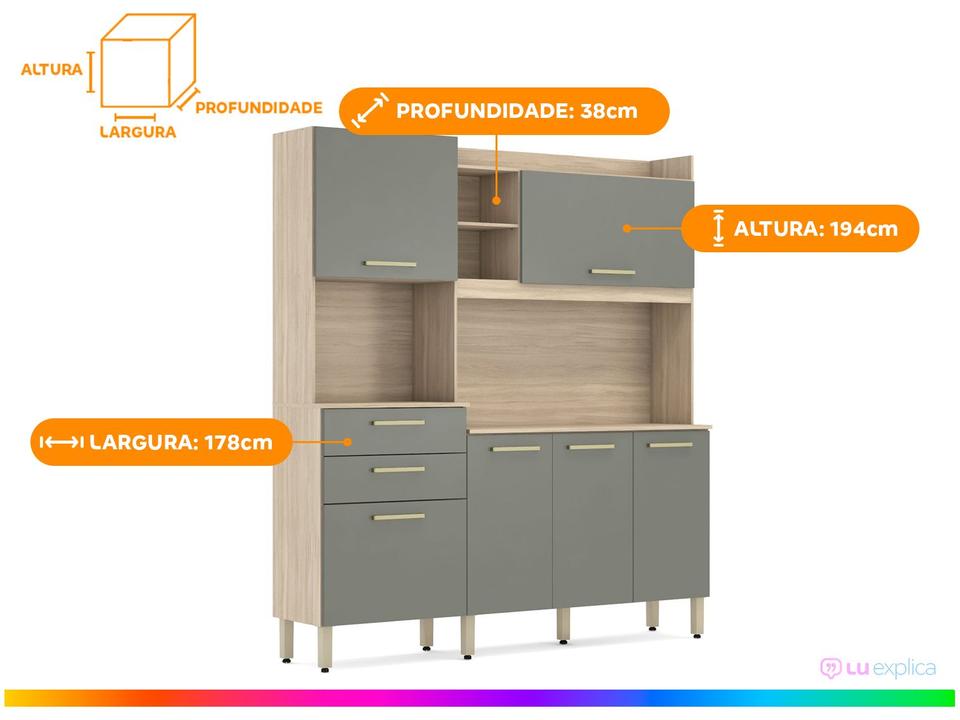 Armário de Cozinha Compacta Demóbile Select 2 Gavetas - 2