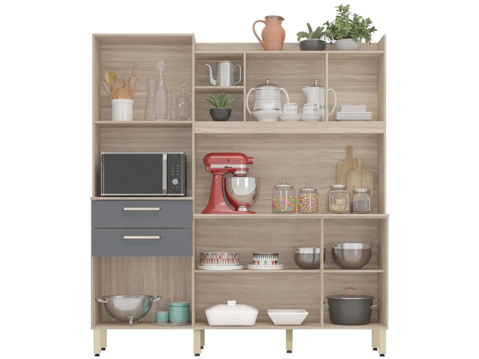 Armário de Cozinha Compacta Demóbile Select com Balcão Nicho para Micro-ondas 6 Portas 2 Gavetas - 5