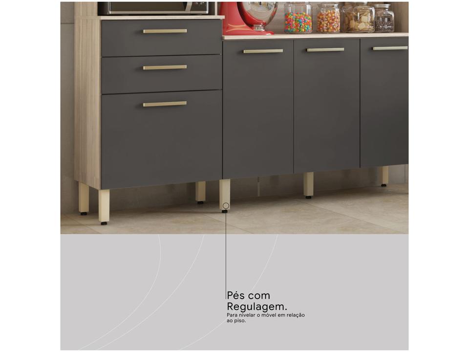 Armário de Cozinha Compacta Demóbile Select com Balcão Nicho para Micro-ondas 6 Portas 2 Gavetas - 8