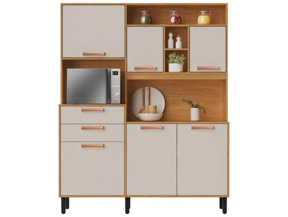 Armário de Cozinha Compacta Itatiaia Napoles Com Nicho Forno e Air Fryer 6 Portas 2 Gavetas 1,60M - 6