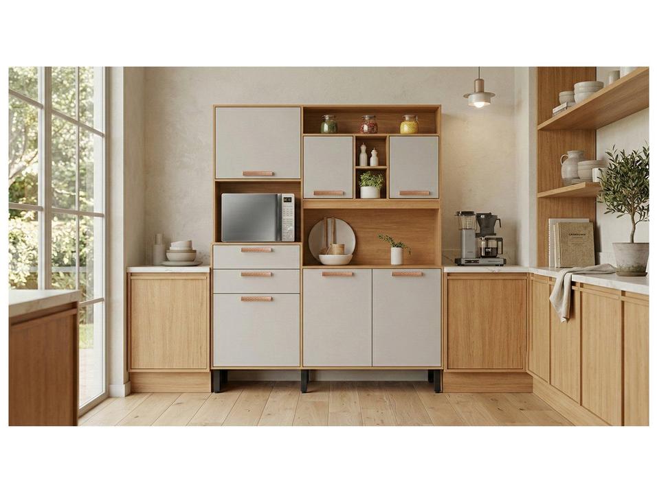 Armário de Cozinha Compacta Itatiaia Napoles Com Nicho Forno e Air Fryer 6 Portas 2 Gavetas 1,60M - 5