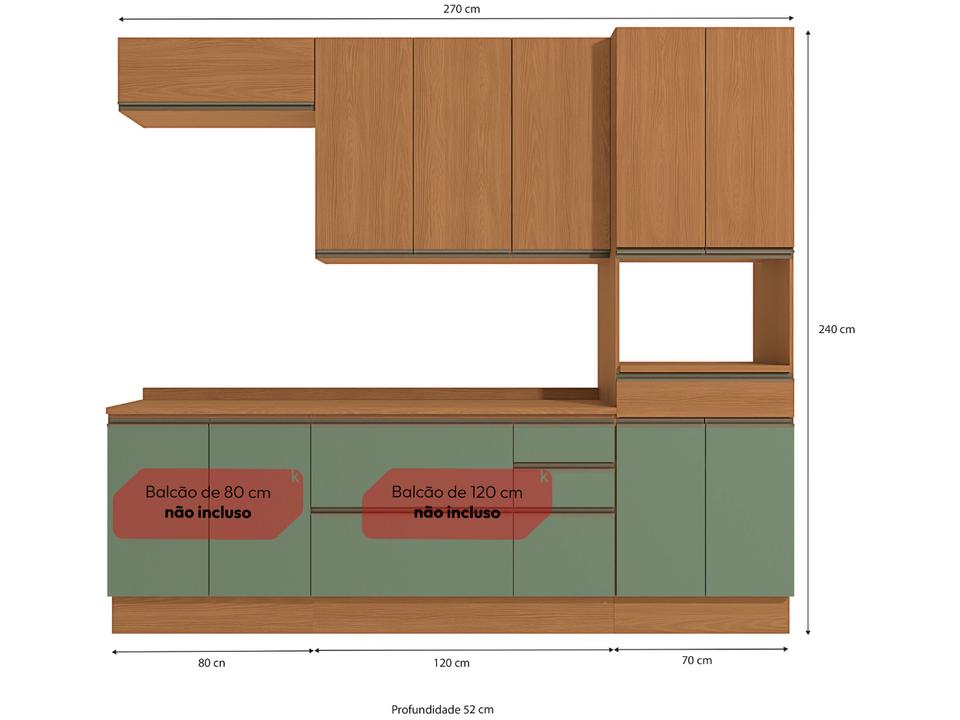Armário de Cozinha Compacta Kappesberg Maxxi 8 Portas 1 Gaveta - 3