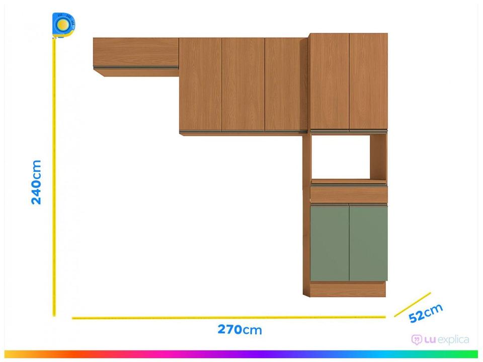 Armário de Cozinha Compacta Kappesberg Maxxi 8 Portas 1 Gaveta - 2