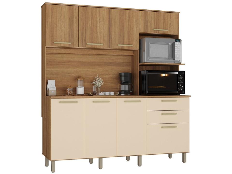 Armário de Cozinha Compacta Luciane Luna 8 Portas 2 Gavetas com Torre Quente - Opcional para Pia - 4