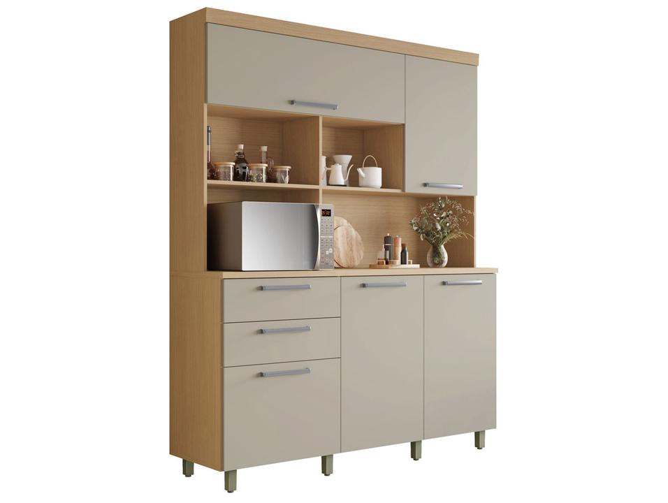 Armário de Cozinha Compacta Nesher Nobreza com Balcão 5 Portas 2 Gavetas 100% MDF - 13