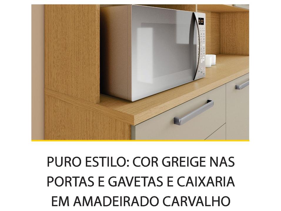 Armário de Cozinha Compacta Nesher Nobreza com Balcão 5 Portas 2 Gavetas 100% MDF - 11