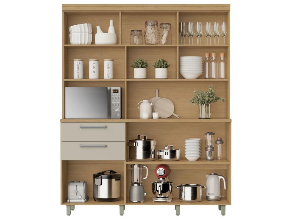 Armário de Cozinha Compacta Nesher Nobreza com Balcão 5 Portas 2 Gavetas 100% MDF - 4