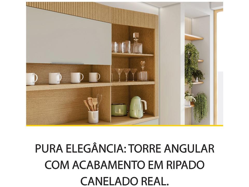 Armário de Cozinha Compacta Nesher Realeza com Balcão 100% MDF 5 Portas 2 Gavetas - 5