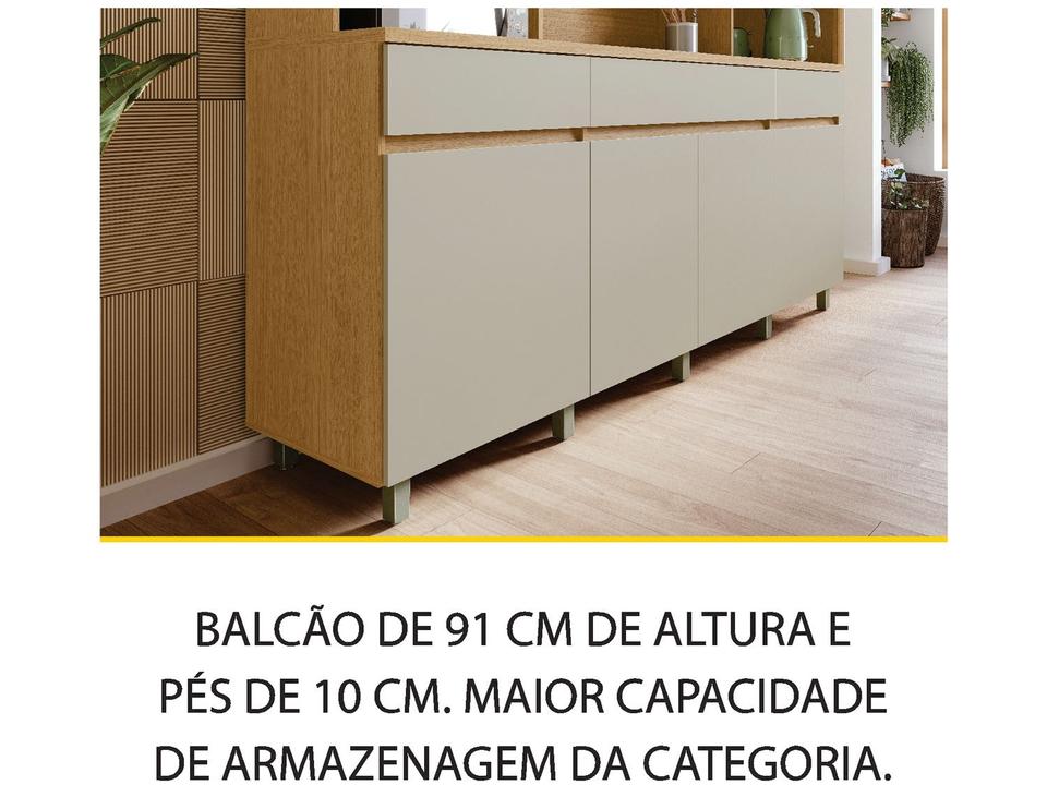 Armário de Cozinha Compacta Nesher Realeza com Balcão 100% MDF 5 Portas 2 Gavetas - 3