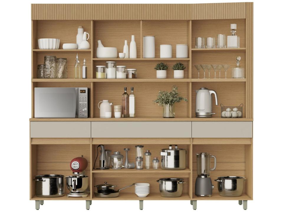 Armário de Cozinha Compacta Nesher Realeza com Balcão 100% MDF 6 Portas 3 Gavetas - 14