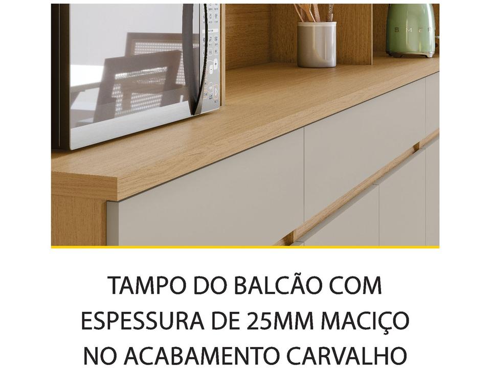 Armário de Cozinha Compacta Nesher Realeza com Balcão 100% MDF 6 Portas 3 Gavetas - 9