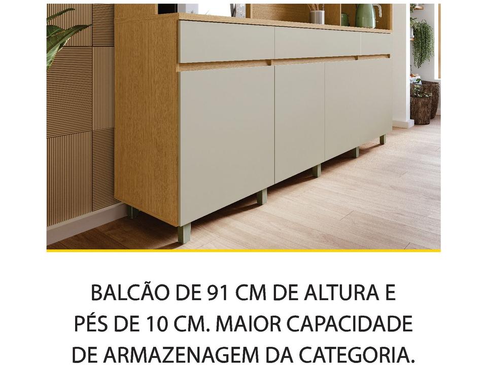 Armário de Cozinha Compacta Nesher Realeza com Balcão 100% MDF 6 Portas 3 Gavetas - 7