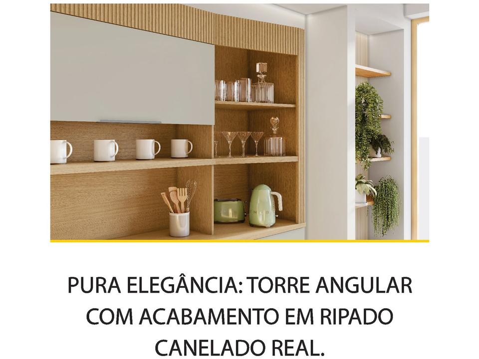 Armário de Cozinha Compacta Nesher Realeza com Balcão 100% MDF 6 Portas 3 Gavetas - 3