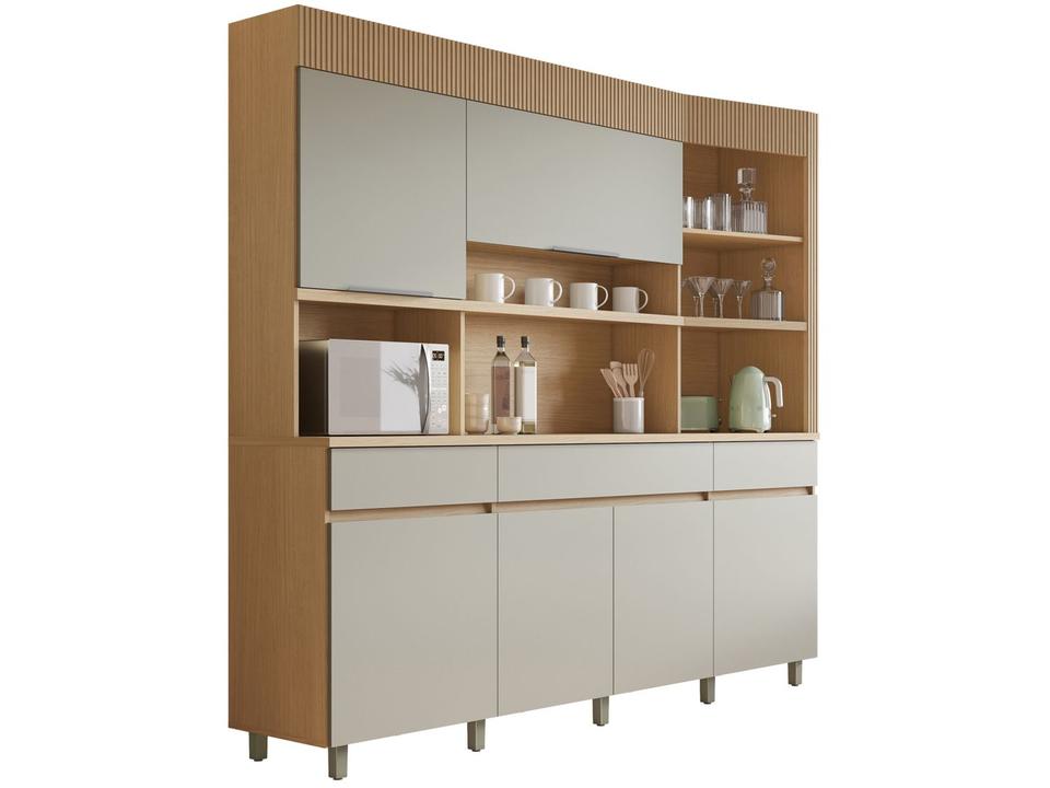 Armário de Cozinha Compacta Nesher Realeza com Balcão 100% MDF 6 Portas 3 Gavetas - 15