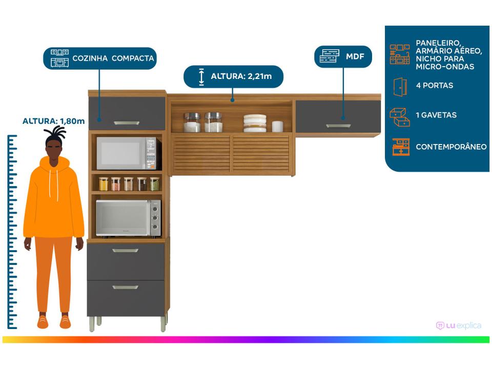 Armário de Cozinha Compacta Nesher Realeza Nicho para - 1