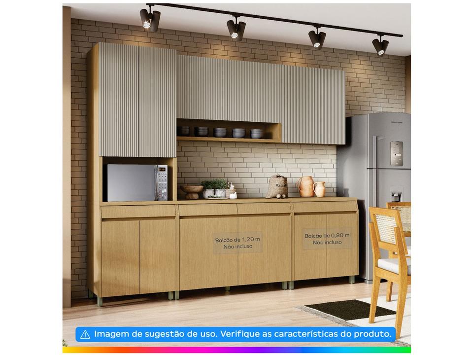 Armário de Cozinha Compacta Nesher Simone Mendes 8 Portas 1 Gavetas 100% MDF - 1
