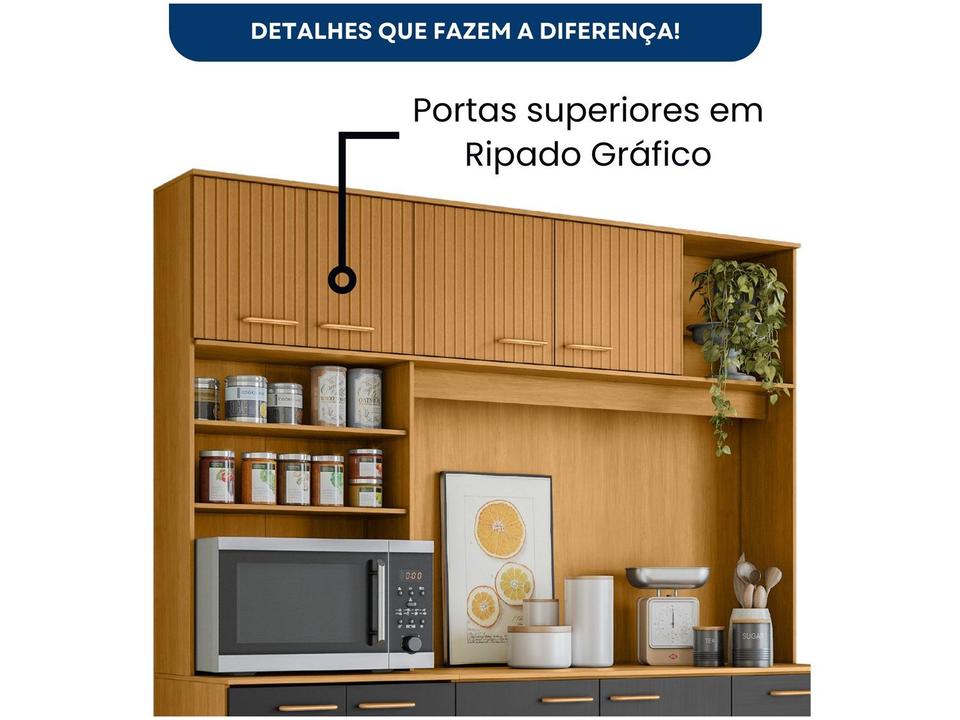 Armário de Cozinha Compacta Poliman Móveis Núria 9 Portas 1 Gaveta - 9