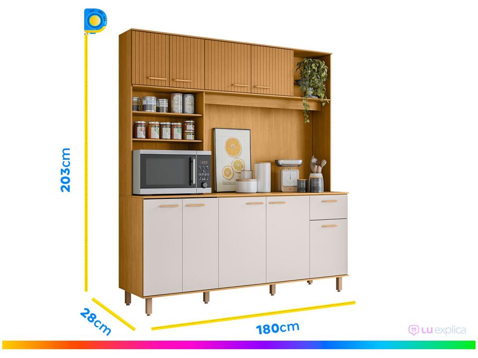 Armário de Cozinha Compacta Poliman Móveis Núria 9 Portas 1 Gaveta - 5