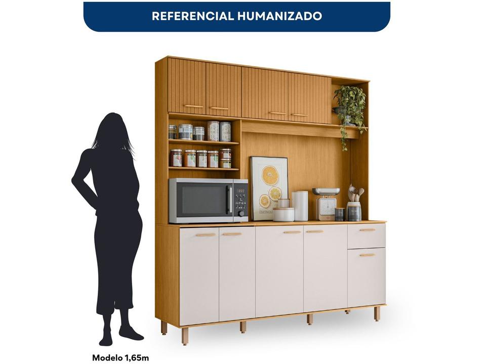 Armário de Cozinha Compacta Poliman Móveis Núria 9 Portas 1 Gaveta - 2