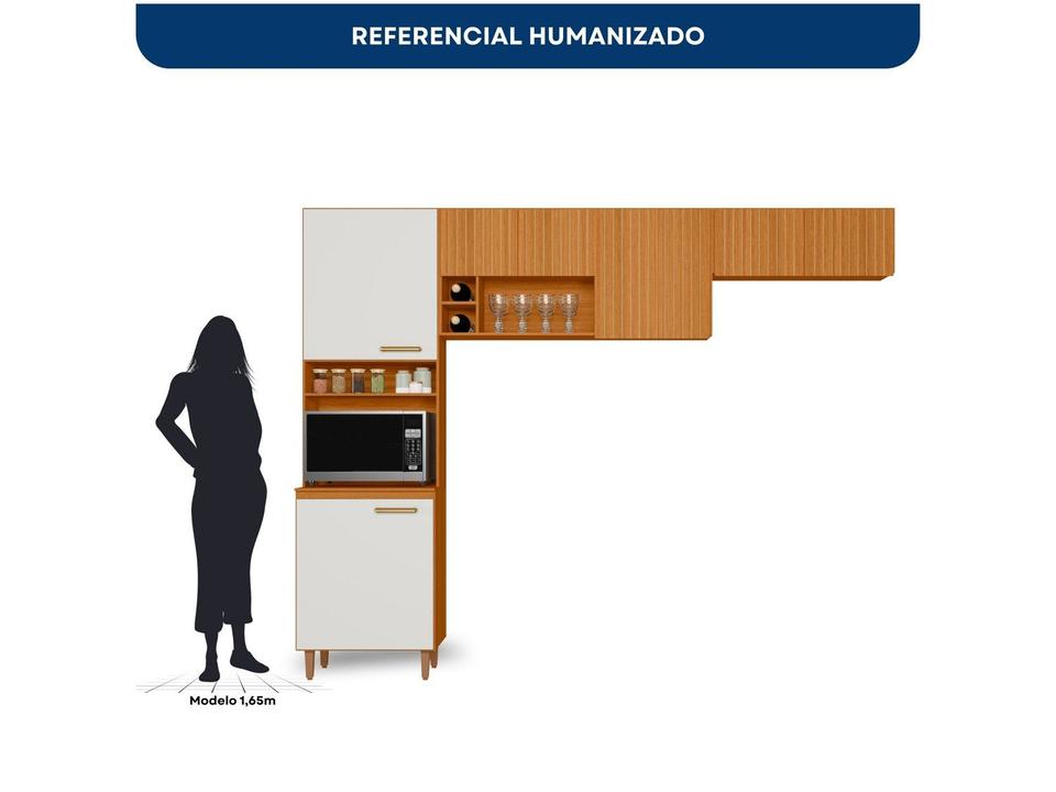 Armário de Cozinha Compacta Poliman Sicilia 7 portas com Nicho para Forno - 4