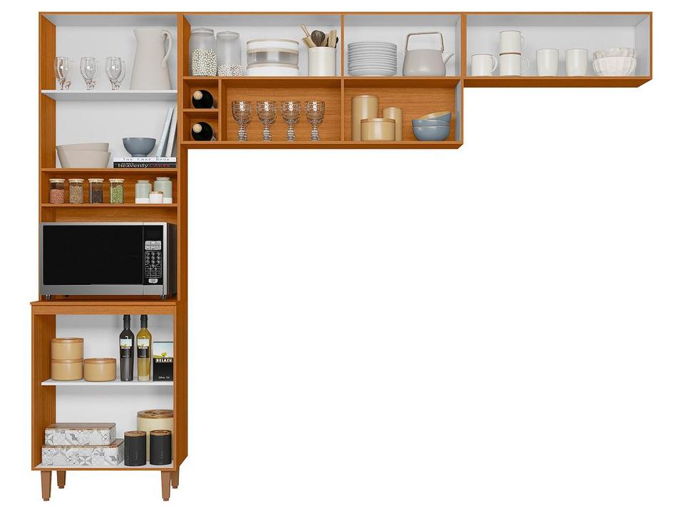 Armário de Cozinha Compacta Poliman Sicilia 7 portas com Nicho para Forno - 3