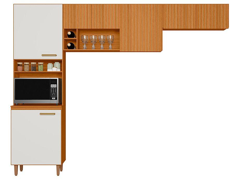 Armário de Cozinha Compacta Poliman Sicilia 7 portas com Nicho para Forno - 4