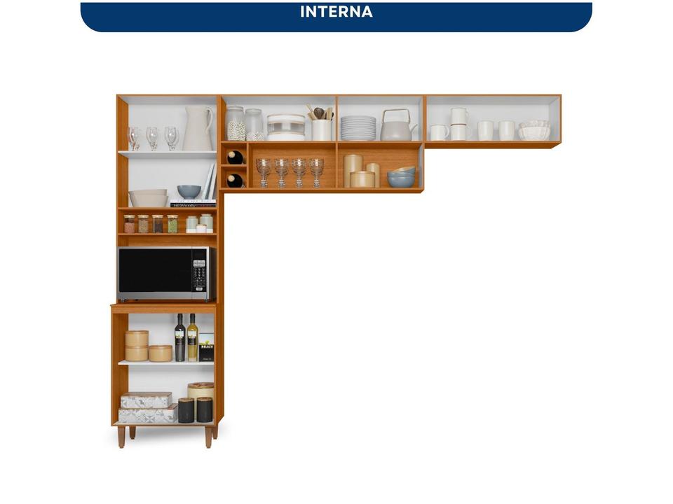 Armário de Cozinha Compacta Poliman Sicilia 7 portas com Nicho para Forno - 2