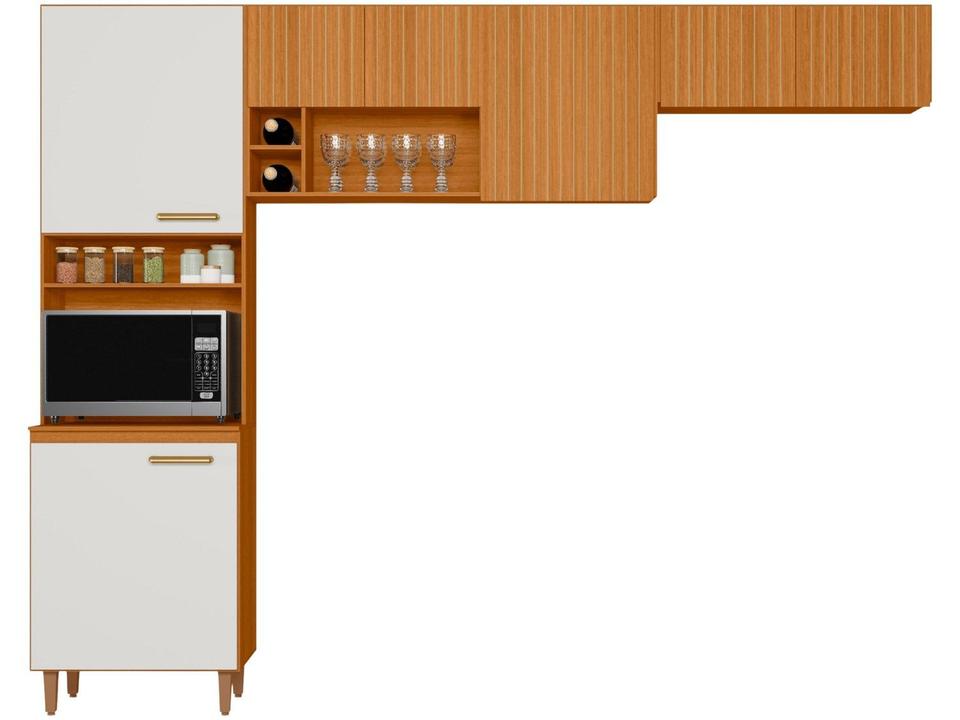 Armário de Cozinha Compacta Poliman Sicilia 7 portas com Nicho para Forno - 1