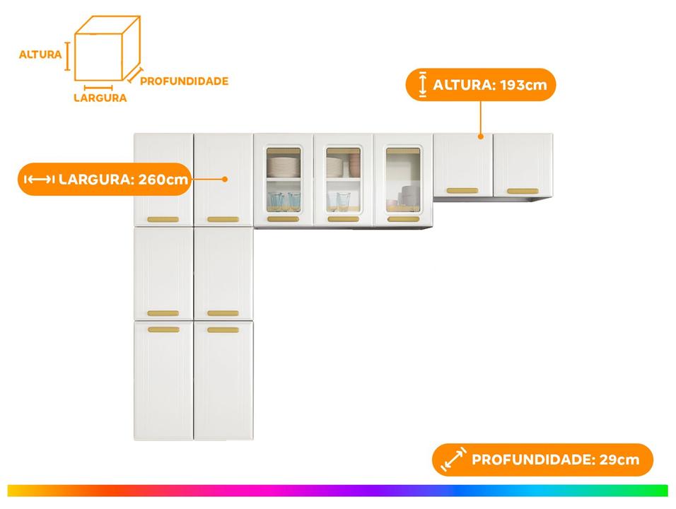 Armário de Cozinha Compacta Telasul Ágata 11 Portas de Aço - 2