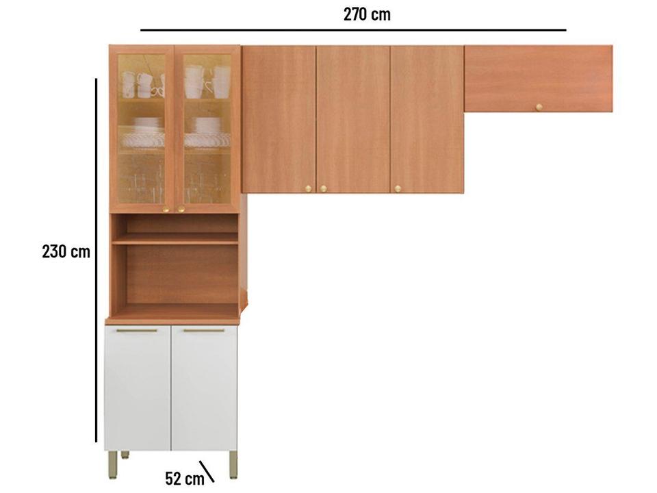 Armário de Cozinha Compacta Telasul Sálvia Nicho para Micro-ondas 8 Portas - 2