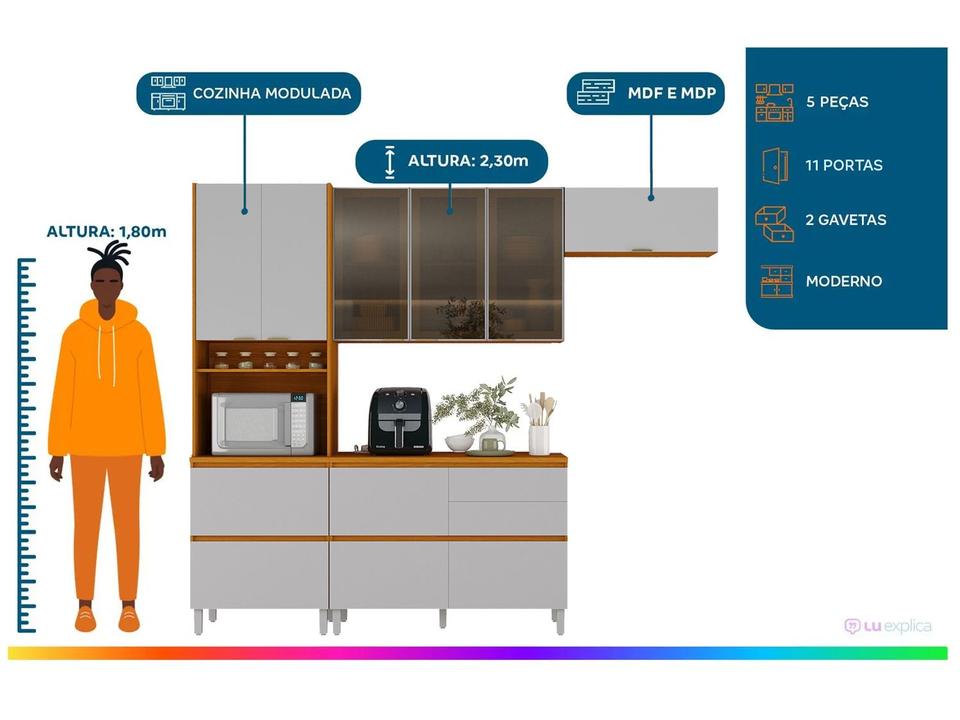 Armário de Cozinha Completa Itatiaia Lumina 11 Portas 2 Gavetas - 1