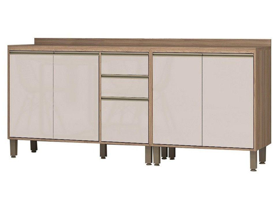 Armário de Cozinha Completa Luciane Parma com Balcão para Pia 8 Portas - 5