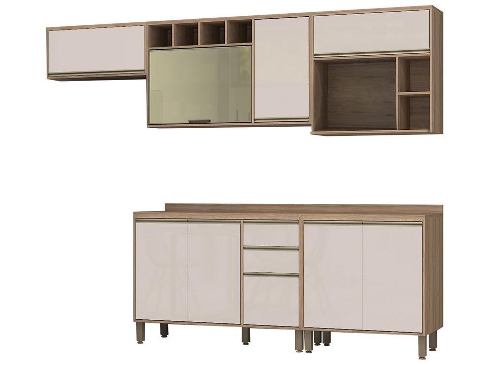 Armário de Cozinha Completa Luciane Parma com Balcão para Pia 8 Portas - 3