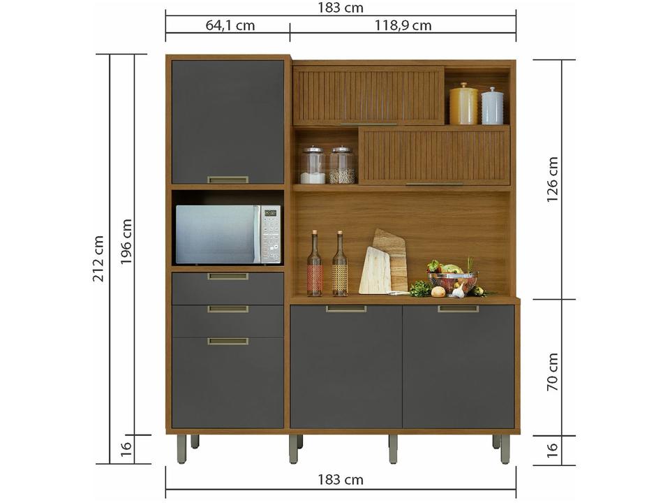 Armário de Cozinha Completa Nesher Loft Imperatriz - 13