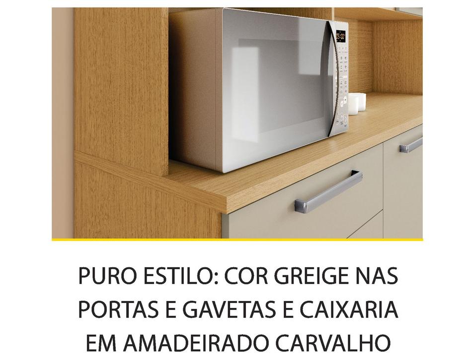 Armário de Cozinha Completa Nesher Nobreza com Balcão 7 Portas 2 Gavetas 100% MDF - 12