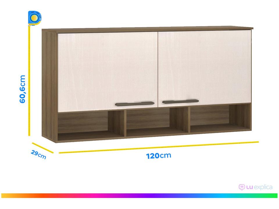 Armário de Cozinha Luciane Suíça 2 Portas 120x60,6cm - 3