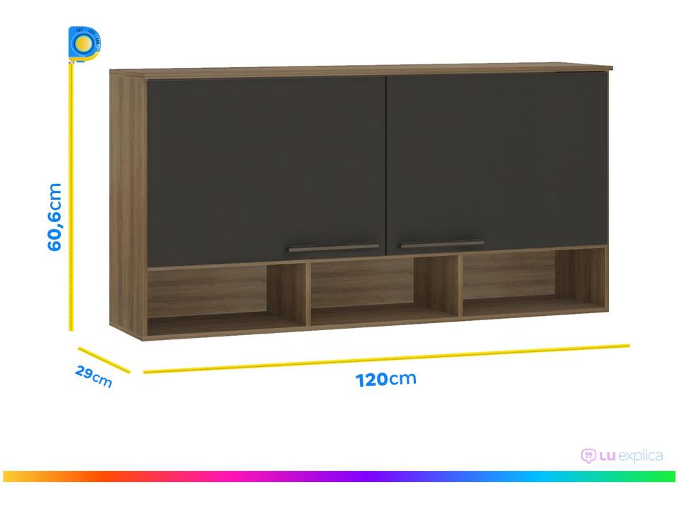Armário de Cozinha Luciane Suíça 2 Portas 120x60,6cm - 3