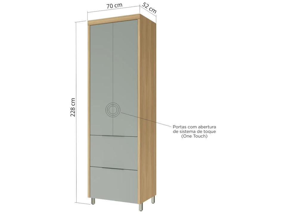 Armário de Cozinha Paneleiro Duplo 2 Portas 2 Gavetões Nesher Marquesa - 2